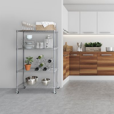 Seville Classics 4-Tier Steel Wire Shelving, 36" W x 14" D x 56.5"H