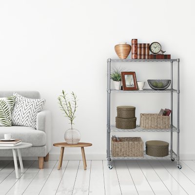 Seville Classics 4-Tier Steel Wire Shelving, 36" W x 14" D x 56.5"H