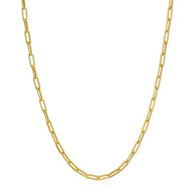 Paperclip Chain Necklace in 14K Yellow Gold