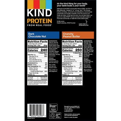 KIND Protein Dark Chocolate Nut and Crunchy Peanut Butter Variety Pack 14 ct.