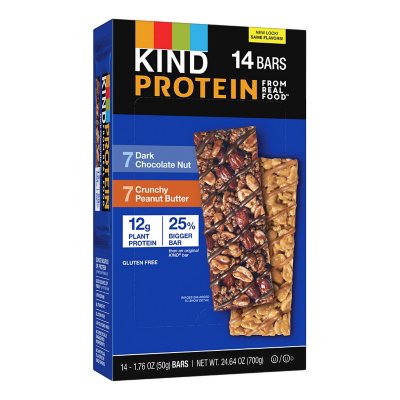 KIND Protein Dark Chocolate Nut and Crunchy Peanut Butter Variety Pack 14 ct.