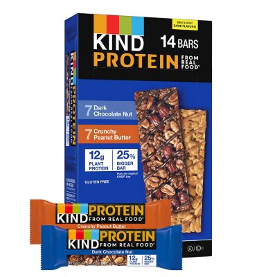 KIND Protein Dark Chocolate Nut and Crunchy Peanut Butter Variety Pack 14 ct.