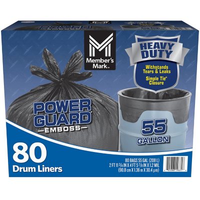 Member's Mark Simple Tie Heavy Duty Black Trash Bags (55 gal., 80 ct.)