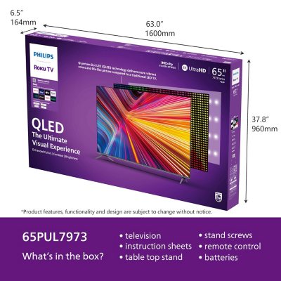 Philips 65" Class 4k QLED UltraHD Roku Smart TV - 65PUL7973/F7