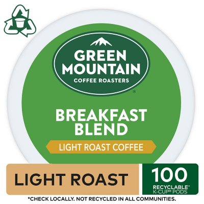 Green Mountain Coffee Breakfast Blend K-Cup Pods, 100 ct.