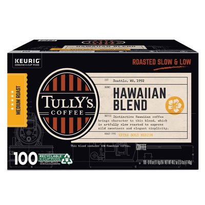 Tully's Coffee K-Cup Pods, Hawaiian Blend 100 ct.