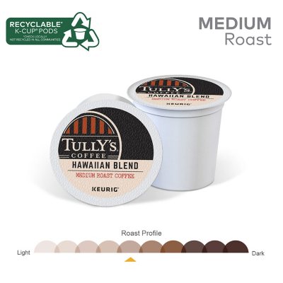 Tully's Coffee K-Cup Pods, Hawaiian Blend 100 ct.