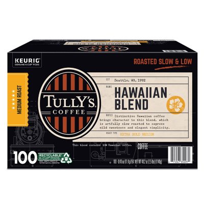 Tully's Coffee K-Cup Pods, Hawaiian Blend 100 ct.