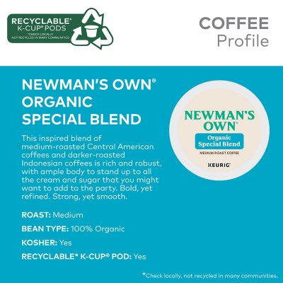 Newman's Own Organics Medium Roast K-Cup, Special Blend, 80 ct.