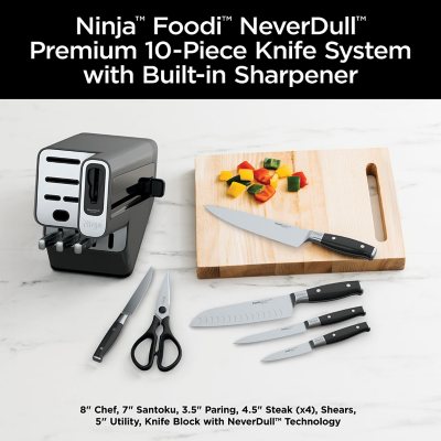 Ninja Foodi NeverDull Premium 10pc German Stainless Steel Knife System with Built-in Sharpener