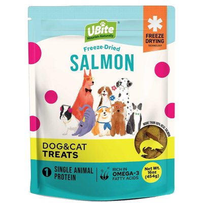 UBite Adult Dog and Cat Salmon Freeze Dried Treats, 16 oz.