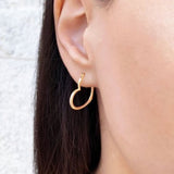 14K Gold Open Heart Hoop Earrings