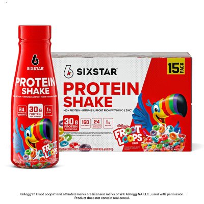 Six Star Kellogg's 30g Froot Loops Protein Shake, 11 fl. oz., 15 pk.