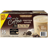 Atkins 15g Iced Coffee Protein Shake, Café Au Lait 11 fl. oz., 15 pk.