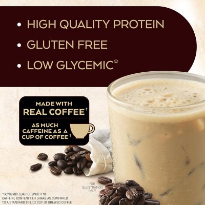 Atkins 15g Iced Coffee Protein Shake, Café Au Lait 11 fl. oz., 15 pk.