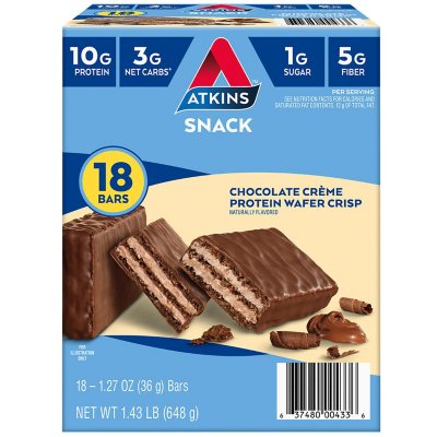 Atkins Protein Wafer Crisps, Chocolate Creme 18 ct.