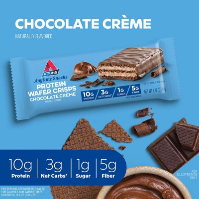 Atkins Protein Wafer Crisps, Chocolate Creme 18 ct.