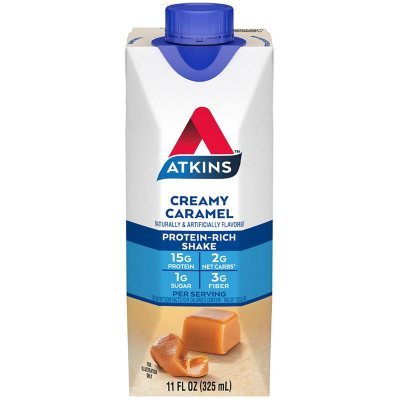 Atkins 15g Energy Protein Shake, Creamy Caramel 11 fl. oz., 15 pk.