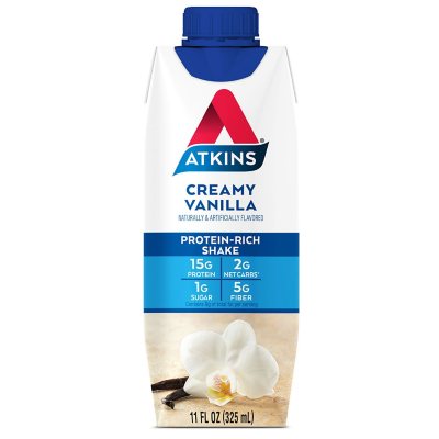 Atkins 15g Keto Protein Shake, Creamy Vanilla 11 fl. oz., 15 pk.