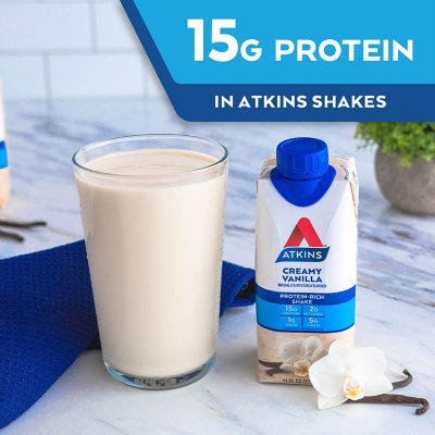 Atkins 15g Keto Protein Shake, Creamy Vanilla 11 fl. oz., 15 pk.