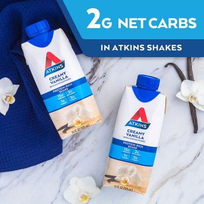 Atkins 15g Keto Protein Shake, Creamy Vanilla 11 fl. oz., 15 pk.