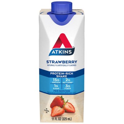 Atkins 15g Keto Protein Shake, Strawberry 11 fl. oz.,15 pk.