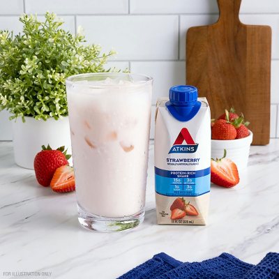 Atkins 15g Keto Protein Shake, Strawberry 11 fl. oz.,15 pk.
