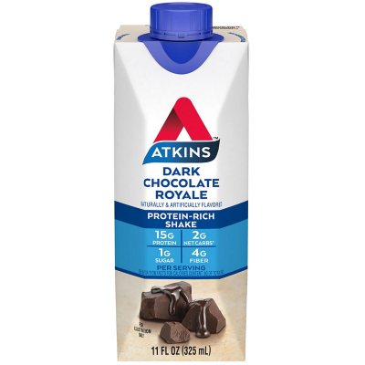 Atkins 15g Keto Protein Shake, Dark Chocolate Royale 11 fl. oz., 15 pk.