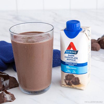 Atkins 15g Keto Protein Shake, Dark Chocolate Royale 11 fl. oz., 15 pk.