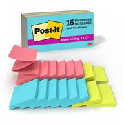 Post-it Super Sticky Pop-up Haftnotizen, 76 mm x 76 mm, Supernova Neons Kollektion, 16er-Pack, insgesamt 1.440 Blatt