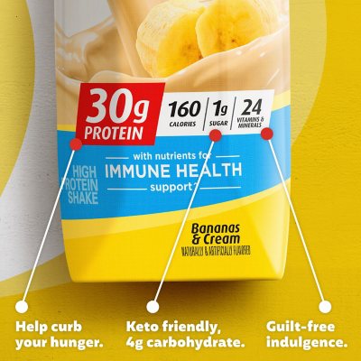 Premier Protein 30g High Protein Shake, Bananas & Cream 11 fl. oz., 15 pk.