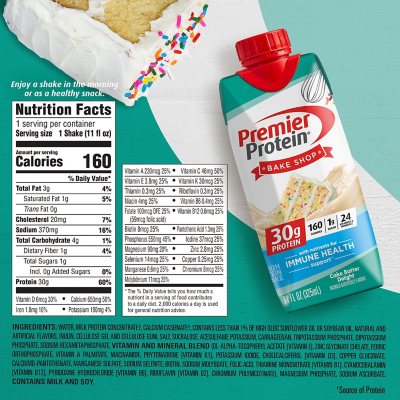 Premier Protein 30g High Protein Shake, Cake Batter Delight 11 fl. oz., 15 pk.