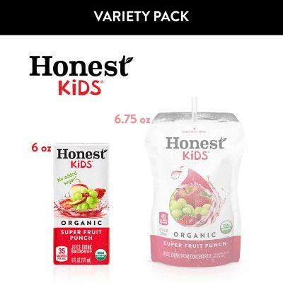 Honest Kids Organic Fruit Juice Drink Boxes Variety Pack 6 oz., 40 pk.