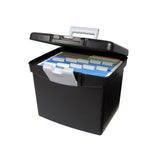 Storex Portable File Box with XL Lid, Black