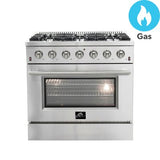 Forno Galiano 5.36 Cu. Ft. Slide-In Gas Range - Pro Style Convection Oven