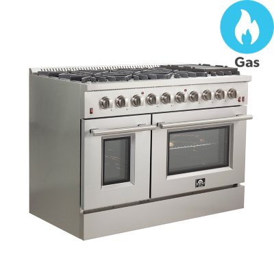 Forno Galiano 6.49 Cu. Ft. Slide-In Gas Range - Pro Style 8 Burner & Double Gas Oven