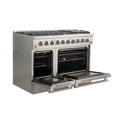 Forno Galiano 6.49 Cu. Ft. Slide-In Gas Range - Pro Style 8 Burner & Double Gas Oven