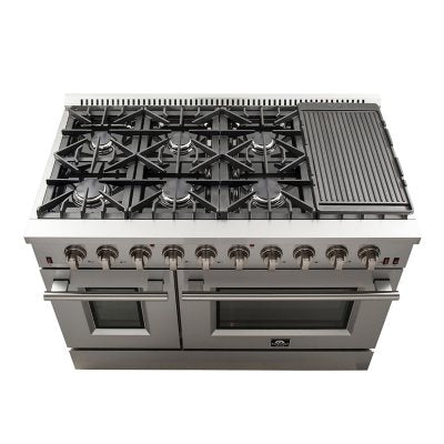 Forno Galiano 6.49 Cu. Ft. Slide-In Gas Range - Pro Style 8 Burner & Double Gas Oven