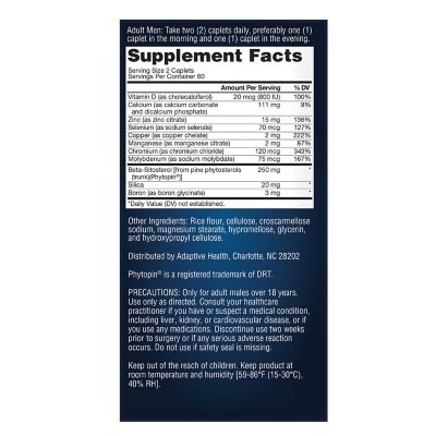 Super Beta Prostate Male Supplement with 250 mg. Beta-Sitosterol Caplets 120 ct.