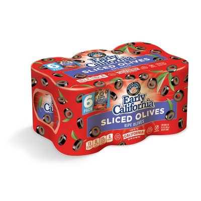 Early California Sliced Olives 6.5 oz., 6 pk.