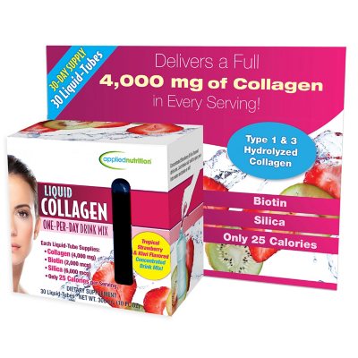 Applied Nutrition Liquid Collagen Tropical Strawberry & Kiwi 10mL each, 30 ct.