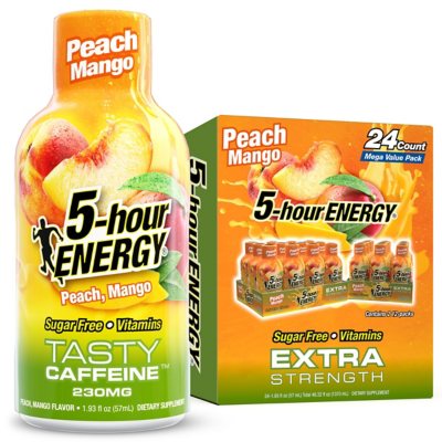 5-hour ENERGY Shot, Extra Strength, Peach Mango 1.93 oz., 24 pk.