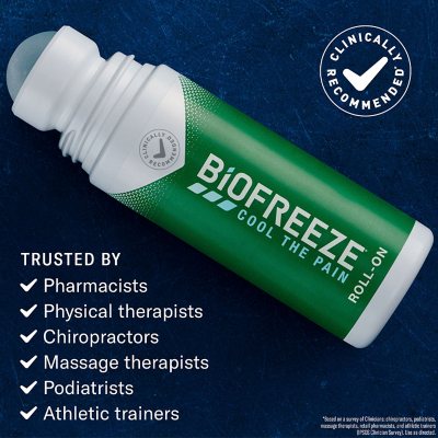 BiOFREEZE Cool the pain Menthol Pain Relief Roll-On, 3 fl. oz., 2 pk.