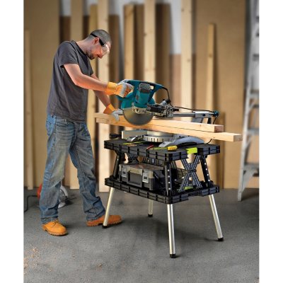 Keter Folding Work Table with Two Adjustable Clamps