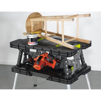 Keter Folding Work Table with Two Adjustable Clamps