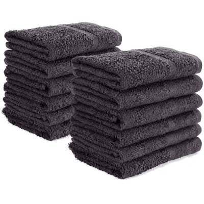 Hometex 100% Cotton Lightweight Hand Towels 12-pk. 16" x 27", Gray