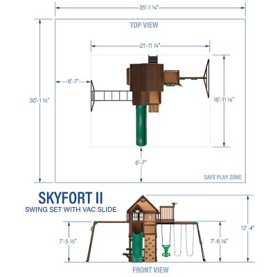 Backyard Discovery Skyfort II Cedar Swing Set/PlaySet