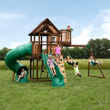 Backyard Discovery Skyfort III Cedar Swing Set with Tube Slide