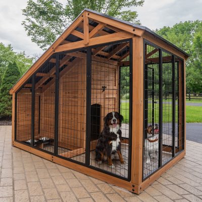 Backyard Discovery 7' x 5' Cedar Wood Dog Kennel w/ Feeding Door