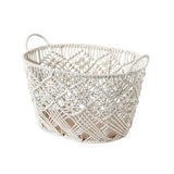 Round Rattan Baskets with Ear Handles, Set of 2